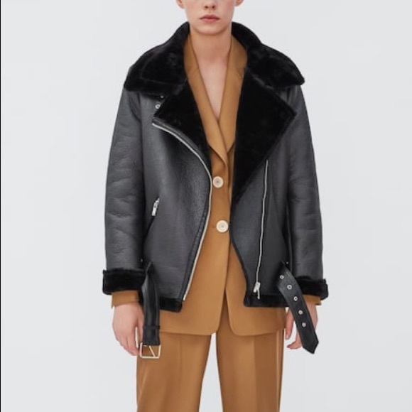 zara double sided biker jacket